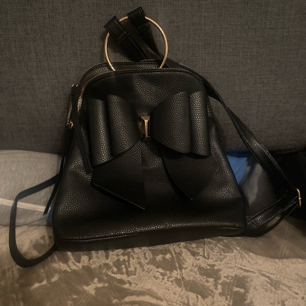 Like Dreams Black Bow Mini Backpack